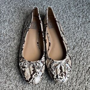 Women's Snake-Print Ballet Flats in Neutral Tones: Dolce Vita